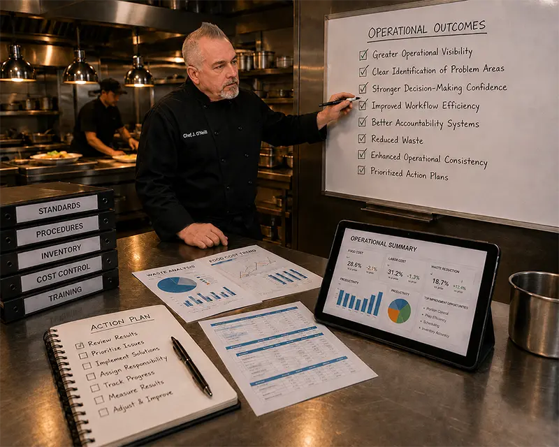 Chef Jeff auditing a professional kitchen