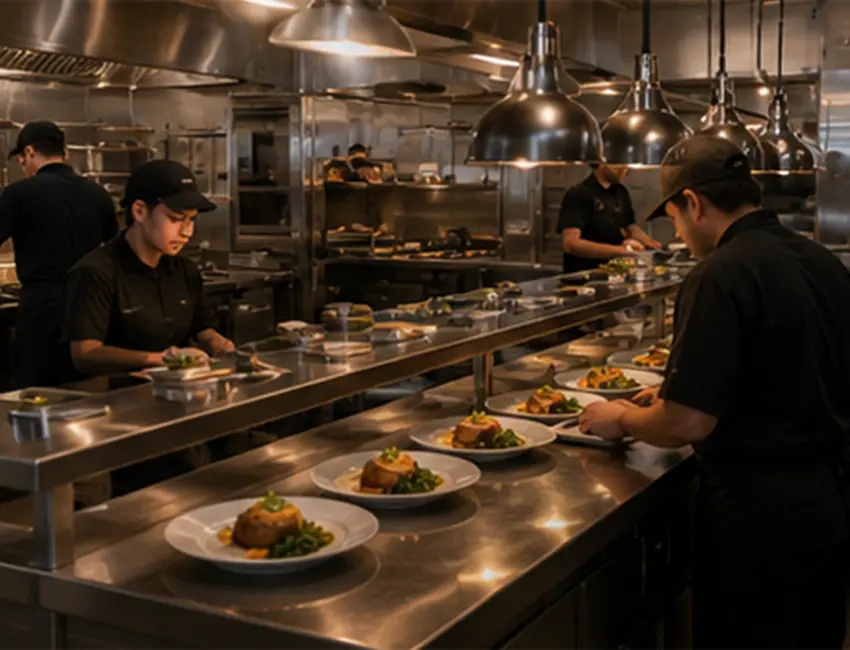 Restaurant prepared for opening day